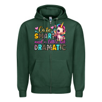 Sports Green cute smart and a little bit dramatic Zipper Hoodie - Artiststas