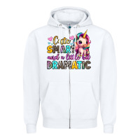 White cute smart and a little bit dramatic Zipper Hoodie - Artiststas