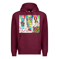 Burgundy i love someone with autism Premium Hoodie - TumblerDesignByShophia