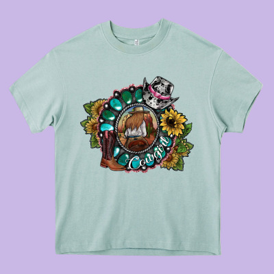 Cowgirl Heavy Core Tee Designed By Sublimationcraftshop