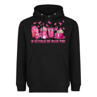 Black In October We Wear Pink with Breast Cancer Coffee Heavyweight Hoodie - texasbilliewilder