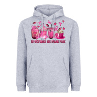 Heather Grey In October We Wear Pink with Breast Cancer Coffee Heavyweight Hoodie - texasbilliewilder