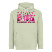 Matcha In October We Wear Pink with Breast Cancer Coffee Heavyweight Hoodie - texasbilliewilder