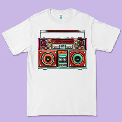 Boombox Premium Tee Designed By Fadigitalartstudio