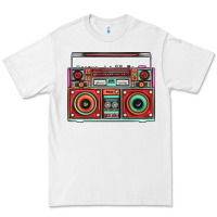 White Boombox Premium Tee - FaDigitalArtStudio