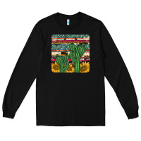 Black cactus sunflower coaster Long Sleeve Tee - JahusDesignShop