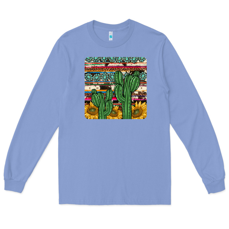 Cactus Sunflower Coaster Long Sleeve Tee by JahusDesignShop | Teevron