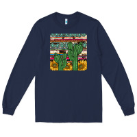 Navy cactus sunflower coaster Long Sleeve Tee - JahusDesignShop