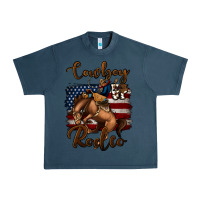 Midnight Navy Cowboy Up Rodeo Bucking Bronco Urban Heavy Tee - Jasminsmagicworld