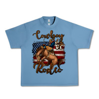 Pebble Blue Cowboy Up Rodeo Bucking Bronco Urban Heavy Tee - Jasminsmagicworld