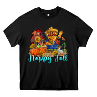 Black happy fall scarecrow Heavy Core Tee - FaDigitalArtStudio