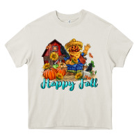 Cream happy fall scarecrow Heavy Core Tee - FaDigitalArtStudio