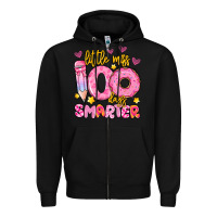 Black little miss 100 days smarter Zipper Hoodie - Artiststas
