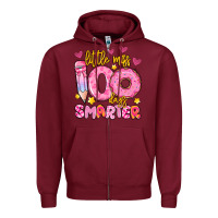 Burgundy little miss 100 days smarter Zipper Hoodie - Artiststas