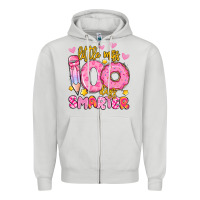 Dove Grey little miss 100 days smarter Zipper Hoodie - Artiststas