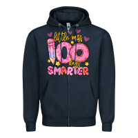 Navy little miss 100 days smarter Zipper Hoodie - Artiststas