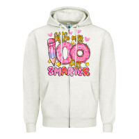 Oatmeal Heather little miss 100 days smarter Zipper Hoodie - Artiststas