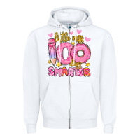White little miss 100 days smarter Zipper Hoodie - Artiststas