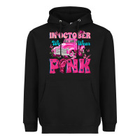 Black In October We Wear Pink Truck Heavyweight Hoodie - texasbilliewilder