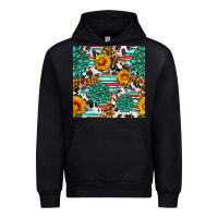Black gemstone sunflower cowhide leopard seamles pattern Urban Hoodie - FaDigitalArtStudio