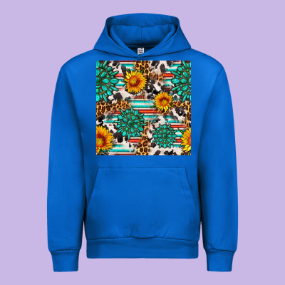 Gemstone Sunflower Cowhide Leopard Seamles Pattern Urban Hoodie Designed By Fadigitalartstudio