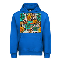 Cobalt gemstone sunflower cowhide leopard seamles pattern Urban Hoodie - FaDigitalArtStudio
