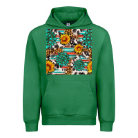 Emerald gemstone sunflower cowhide leopard seamles pattern Urban Hoodie - FaDigitalArtStudio