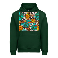 Forest Green gemstone sunflower cowhide leopard seamles pattern Urban Hoodie - FaDigitalArtStudio