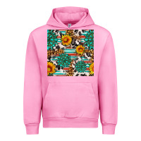 Fuchsia Pink gemstone sunflower cowhide leopard seamles pattern Urban Hoodie - FaDigitalArtStudio