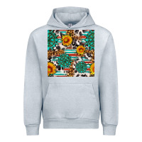 Heather Grey gemstone sunflower cowhide leopard seamles pattern Urban Hoodie - FaDigitalArtStudio