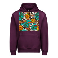 Mauve Wine gemstone sunflower cowhide leopard seamles pattern Urban Hoodie - FaDigitalArtStudio