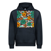 Navy gemstone sunflower cowhide leopard seamles pattern Urban Hoodie - FaDigitalArtStudio