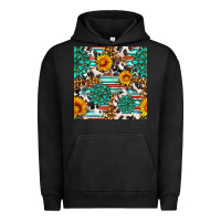 Pigment Black gemstone sunflower cowhide leopard seamles pattern Urban Hoodie - FaDigitalArtStudio