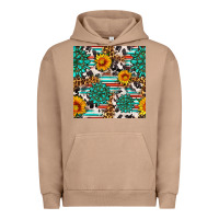 Pigment Burro gemstone sunflower cowhide leopard seamles pattern Urban Hoodie - FaDigitalArtStudio