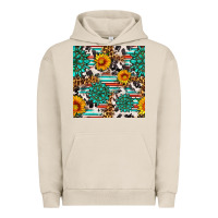 Pigment French Oak gemstone sunflower cowhide leopard seamles pattern Urban Hoodie - FaDigitalArtStudio