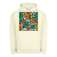 Pigment Pistachio gemstone sunflower cowhide leopard seamles pattern Urban Hoodie - FaDigitalArtStudio