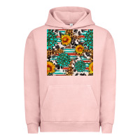 Pigment Salmon gemstone sunflower cowhide leopard seamles pattern Urban Hoodie - FaDigitalArtStudio