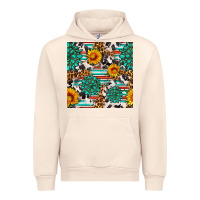 Sandshell gemstone sunflower cowhide leopard seamles pattern Urban Hoodie - FaDigitalArtStudio