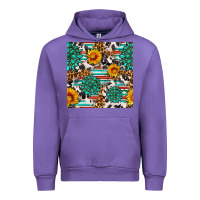 Tulip gemstone sunflower cowhide leopard seamles pattern Urban Hoodie - FaDigitalArtStudio