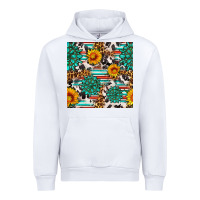 White gemstone sunflower cowhide leopard seamles pattern Urban Hoodie - FaDigitalArtStudio