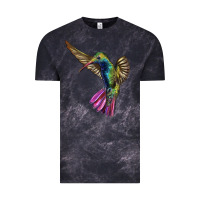 Cloud Black Flying Ruby Throated Hummingbird Vintage Tee - LillyAllenDesigns