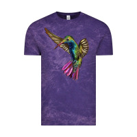 Cloud Purple Flying Ruby Throated Hummingbird Vintage Tee - LillyAllenDesigns