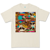 Bone western sunflower bucket cow seamless pattern Premium Tee - HRA Design Shop