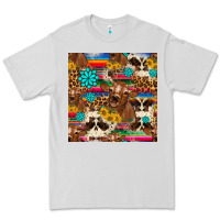 Dove Grey western sunflower bucket cow seamless pattern Premium Tee - HRA Design Shop