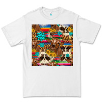 White western sunflower bucket cow seamless pattern Premium Tee - HRA Design Shop