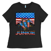 Black American junkie Ladies Tee - Neo Western