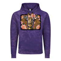 Cloud Purple Western Floral Giraffe Vintage Hoodie - LillyAllenDesigns