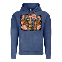 Vintage Denim Western Floral Giraffe Vintage Hoodie - LillyAllenDesigns