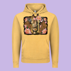 Western Floral Giraffe Vintage Hoodie Designed By Lillyallendesigns
