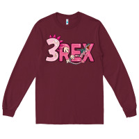 Burgundy pink three rex Long Sleeve Tee - MaliasSmallBusiness